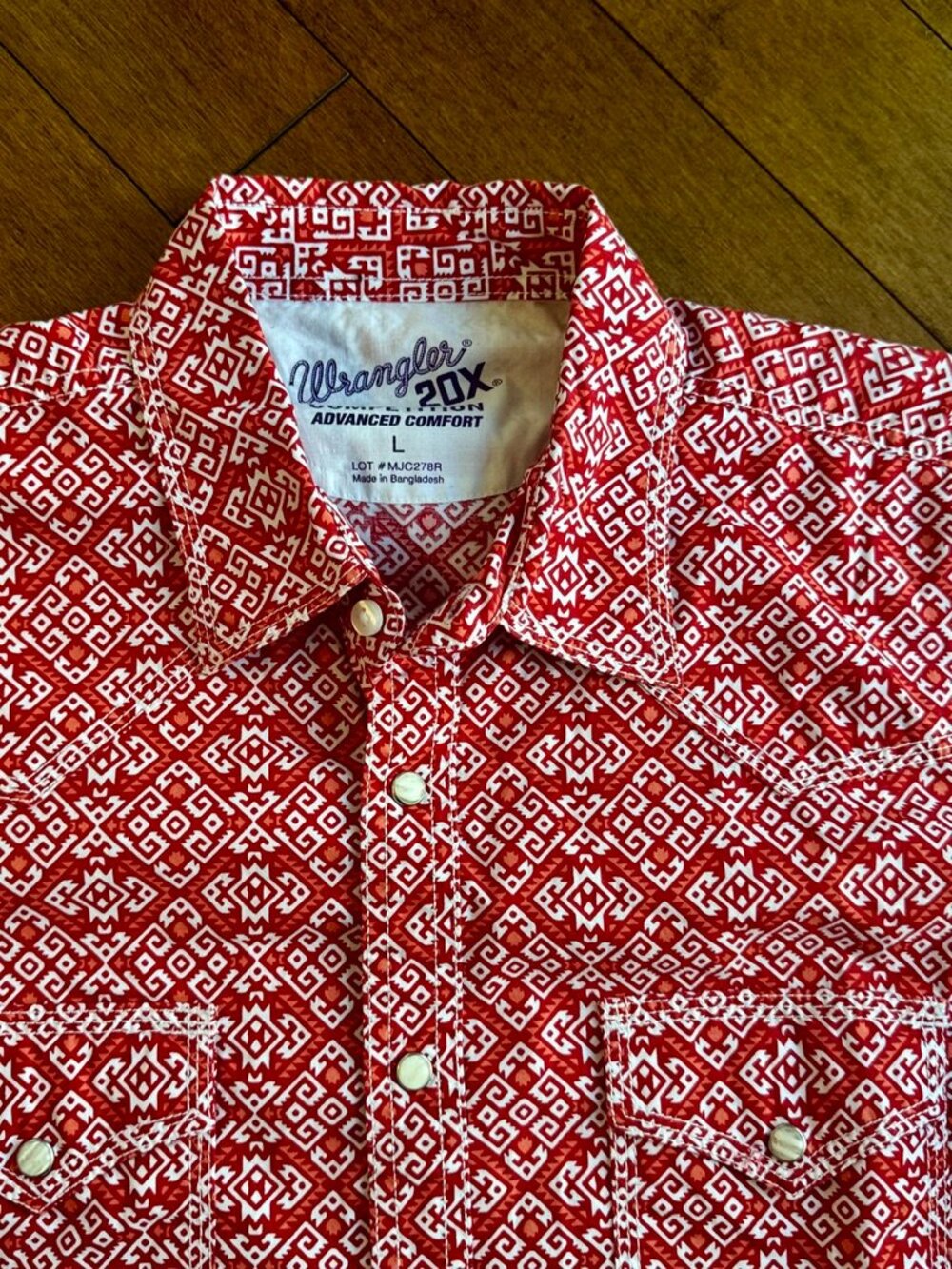 Wrangler 20X Competition Aztec Print Western Pearl Snap Shirt Men's Large